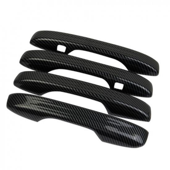 Carbon Fiber Style Exterior Side 4-Door Handles Trims Cover For Honda Accord