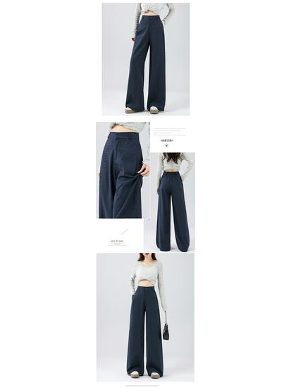 2026 Spring High-Quality Cotton Linen Wide-Leg Pants - Plus Size, High Waist, Versatile, Casual, and Floor-Length for Women