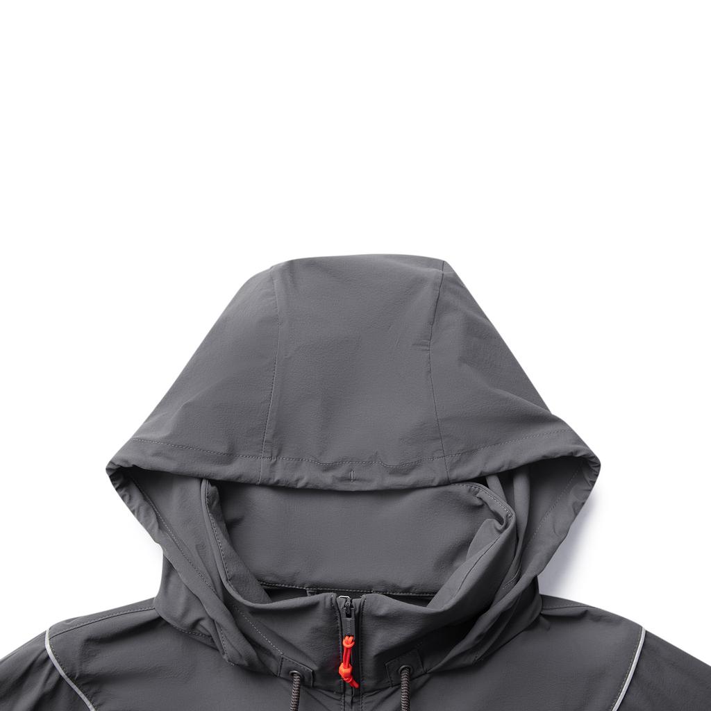Li-Ning Basketball Series Spliced Letter Zipper Hooded Breathable Versatile Sports Jacket Men Jacket Black Pine-Grey AFDVG23-2