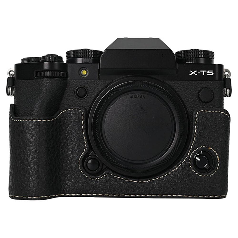 For Fujifilm X-T5 Camera Case Large Cutout Litchi Texture PU Leather Protective Cover B