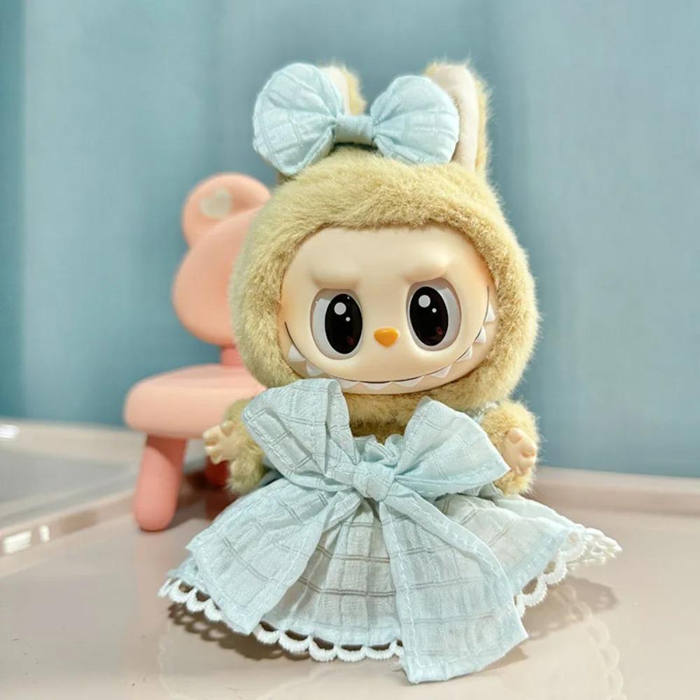 Labubu 15cm/17cm Doll Clothing Sitting Party Strawberry Tank Top Skirt Paired With Princess White Shoes Princess Baby Clothes