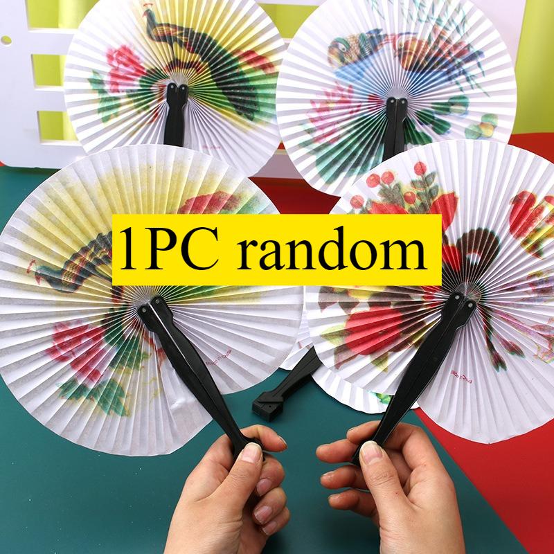 Elegant Traditional Chinese Hand Fan, Colorful Bird & Flower Design, Portable Foldable Plastic Fan, Exquisite Party Gift