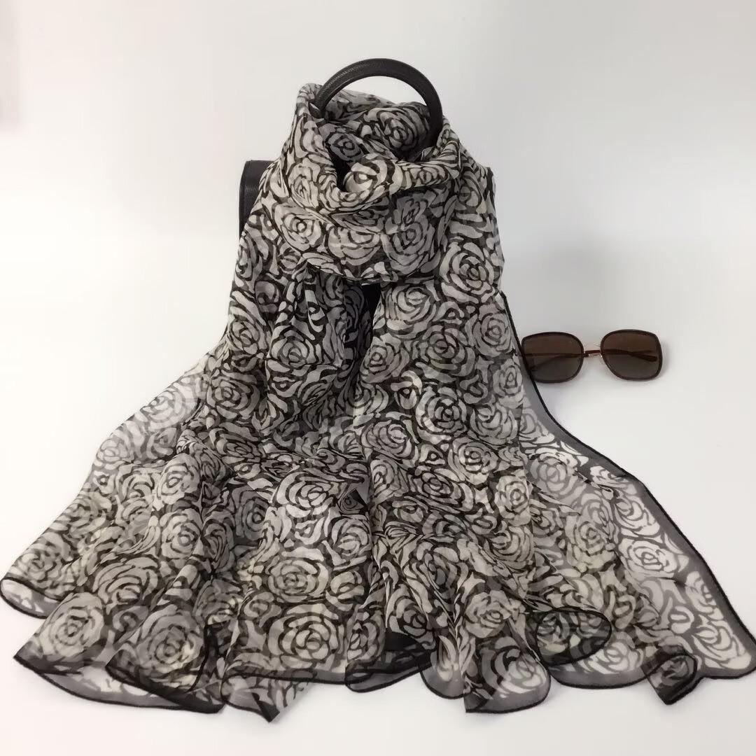 Four seasons available silk scarves women s silk shawl dual-purpose oversized scarf ink wind travel scarf silk chiffon silk scarf No specifications