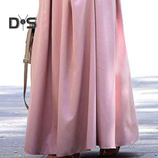 Dámská maxi sukně s vysokým pasem, prodyšná, s velkým lemem, dlouhá sukně s kapsami, stylová večírek, zeštíhlující sukně