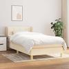 Exclusive House - Slatted Bed Base with Cream Mattress 80x200 Cm Fabric