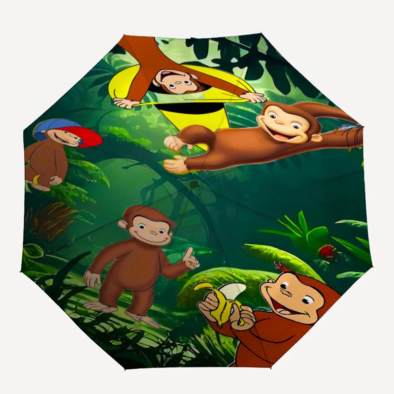 1pc Curious George Umbrella, Sun Protection, And UV Shielding. It Has Eight Sturdy Ribs for Outdoor Use And Perfect Gift