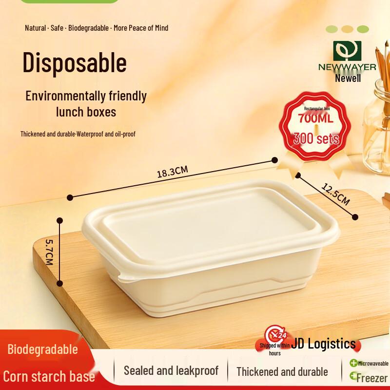 Dalv 700ml Rectangular Degradable Disposable Food Containers
