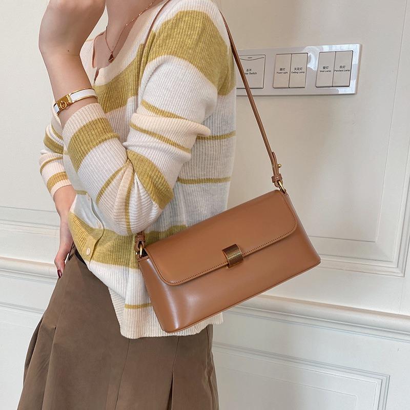 Leather handbag women's new trendy fashion retro underarm bag method stick bag medieval shoulder messenger women's bag