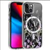 Purple Flower Magnetic Case for iPhone 15/16/17 Pro Max - Transparent Full Coverage Protection
