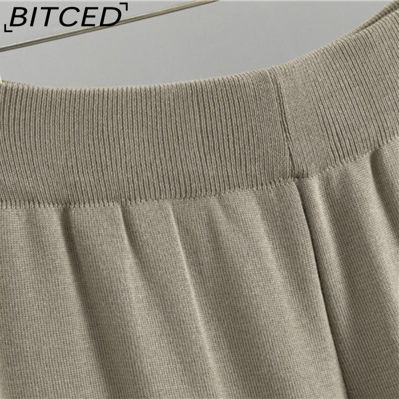 BITCED Spring and Autumn Laid-back Style Knitted Set, Sleeveless Vest, Sweater, Cardigan and Trousers, Three-piece Set