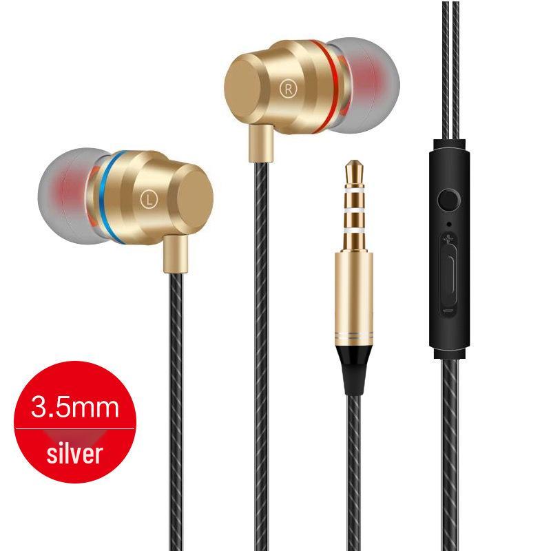 Type-C Red & Blue Circle In-Ear Metal Earphones with Mic & Volume Control, 3.5mm Universal Fit