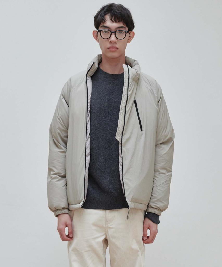 Plac Curved Zipper Short Puffer Beige