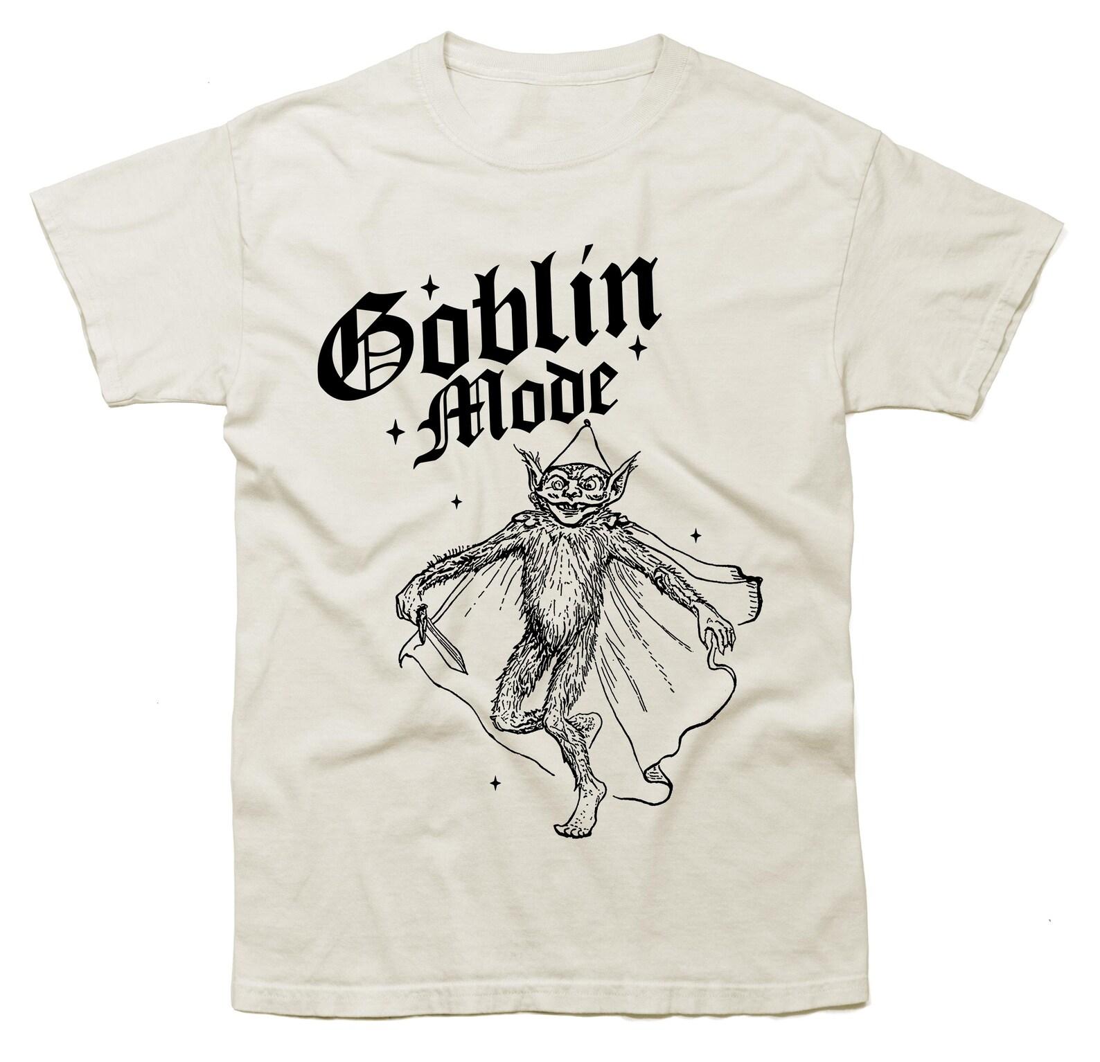 Goblin Mode, Weird Medieval Shirt, Goblincore T-shirt, Funny Vintage Tshirt, Dark Art Shirt, 90s Tattoo Style, Retro Medieval Y2k T-Shirt L
