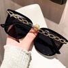 Übergroße quadratische Rahmenkette Sonnenbrille UV400 Schutz Retro Chic Brille für Damen
