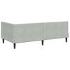 Corner Bed Frame with Headboard Light Grey 100 Cm X 200 Cm Velvet