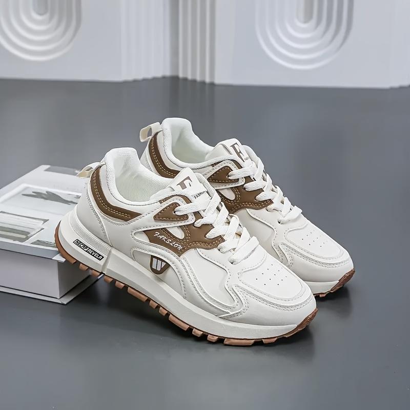 

Женские всесезонные повседневные кроссовки - на шнуровке, нескользящая подошва, низкие кроссовки с искусственным покрытием 38 хаки