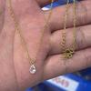 14K Gold Plated Shiny Water Drop Zircon Clavicle Chain for Women Fashion Exquisite Ins Daily Matching Chain Necklace Jewelry