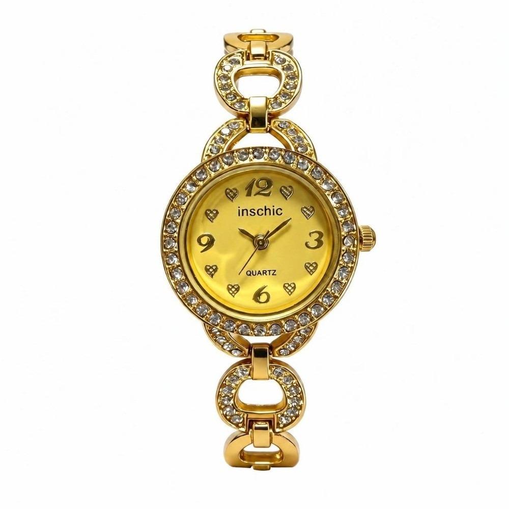 Small Dial Women Watch Round Bracelet Ladies Wristwatch Luxury Diamond Inlaid Watch Daily Use