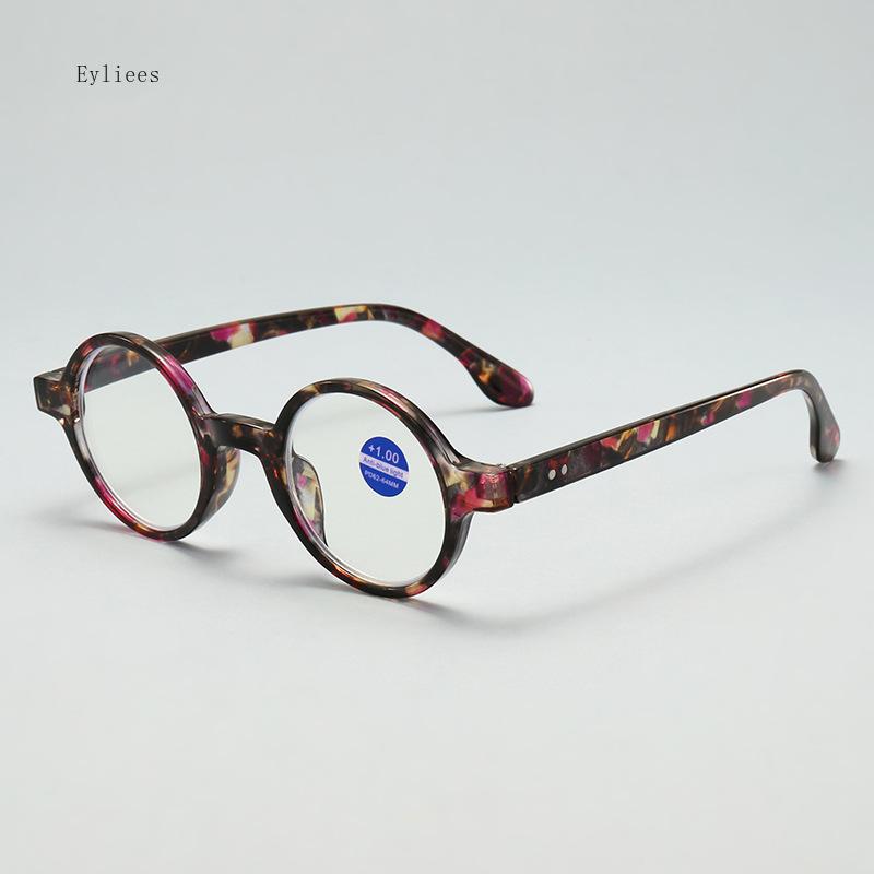 Personality Round Frame Reading Glasses Men Women Ultralight High Definition Anti Blue Light Transparent Lens Presbyopic Eyewear