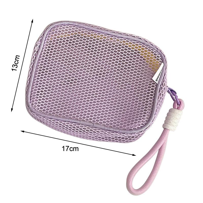 Small Capacity Key Bags Transparent Cosmetic Bag Square Mesh Storage Pouch Mini Zipper Coin Purse Mini Wash Bag Stationery Case