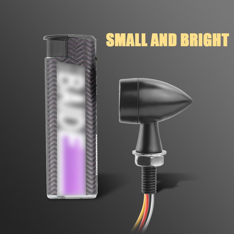 4 Wires E24 Motorcycle LED Turn Signals Light DRL Mini 8mm Retro Indicator Stop Lamp Flasher Blinker For Honda Suzuki Kawasaki