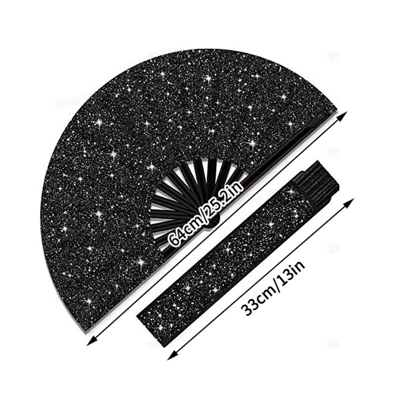 10Inch Performance Fan Ultralight Portable Decorative Handheld Fan For Women Folding Shiny Hand Rave Fan Ideal Cosplay