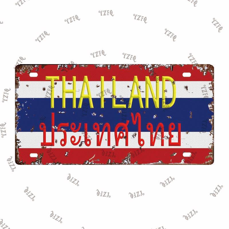 

Thailand City Metal Sign Tin Poster 30X15CM Vintage Plate Tourist Souvenirs Wall Bar Home Decor Gift Customizable DC-0314A 15x30cm(5.9x7.8inch)