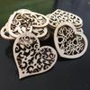 50/100pcs Wood Crafts Hollow Carved Flowers Love Wood Chip Hole Ornaments DIY Jewelry Accessories Home Decoration Pendants