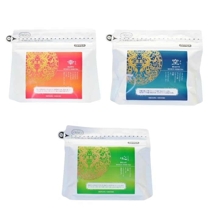 Three types of Ryukyu herbal tea (Happiness, Sky, Heart)
