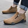 Fashion Winter New Chelsea Men's  Suede Ankle British Style Leather Men Fashion Boots Soft Sole Round Head Wedding