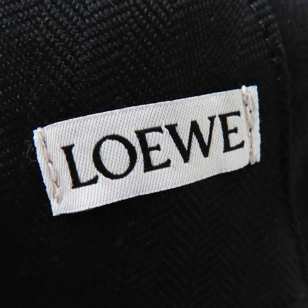 Pristine LOEWE hat Anagram leather patch black Lamb leather Women Used