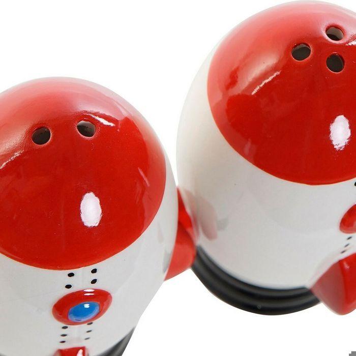 Salière - DKD HOME DECOR - Dolomite - Blanc/Rouge - 6,5x7x9 cm - Lot de 2 pièces