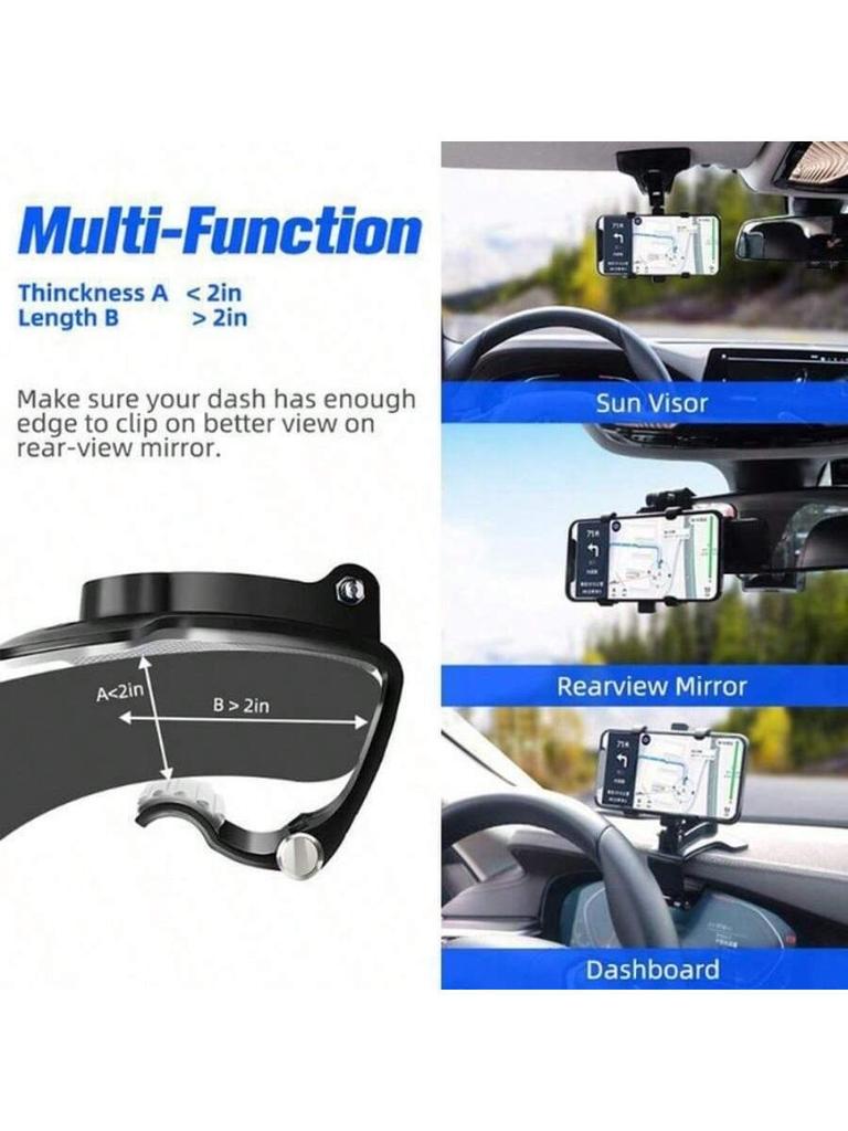 1pcs New Universal Car Phone Holder Dashboard Cell Phone Car Holder Rear View Mirror Sun Visor Baffle Mobile Phone Mount Clip Car Gadgets