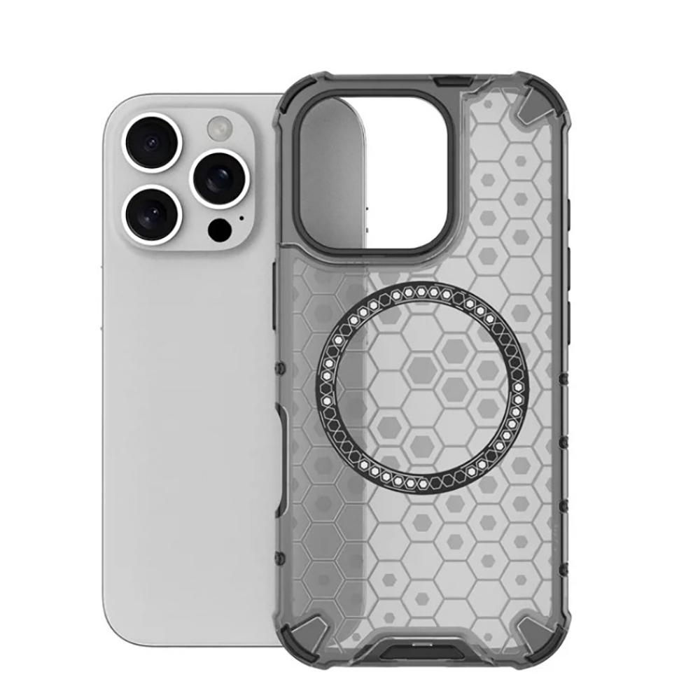 WANLONFENG FC Series For iPhone 16 Pro Max Case Compatible with MagSafe TPU+PC Phone Cover with Tempered Glass Film (Big Lens Hole)