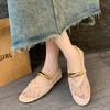Fashion 2025 New Mesh Women's Flats Outdoor Breathable Soft Bottom Slip on Metal Decoration Flats Plus Size Casual Daily Walking Shoes
