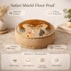 Safari Shield Embroidered Floor Pouf - Multicolor Cotton Pouffe with Polyester Filling, 60 x 20 cm