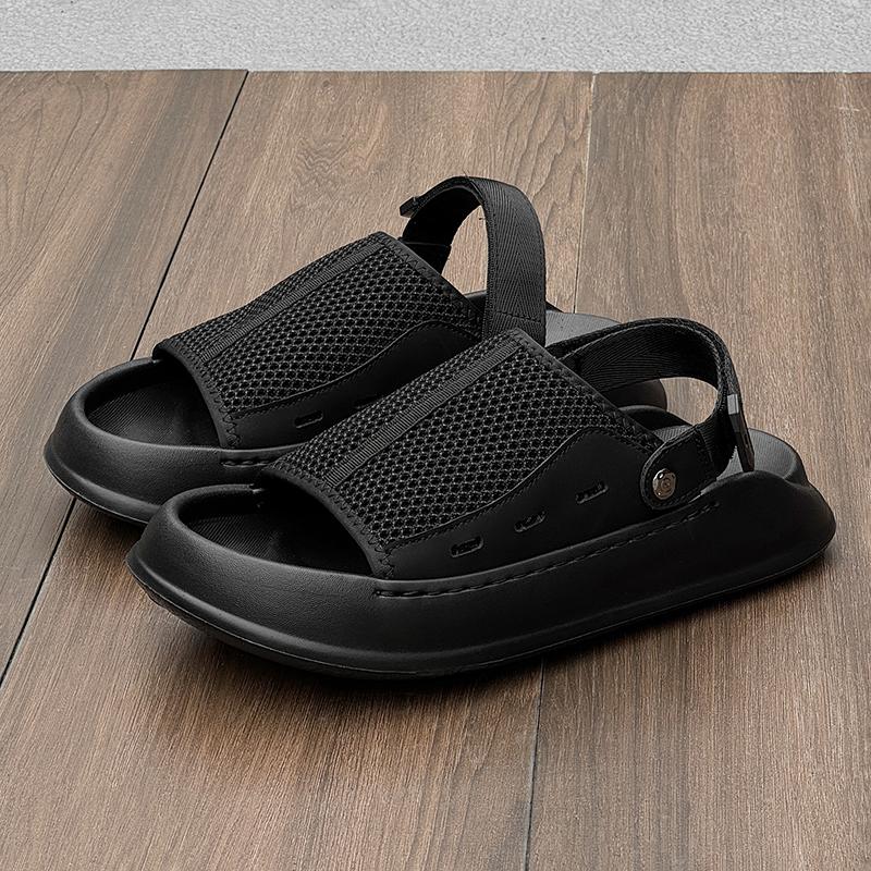 Fashion Men's Mesh Breathable Sandals Lightweight Outdoor Sports Walking Shoes 2025 New Summer Beach Slippers Non-Slip Casual Footwear