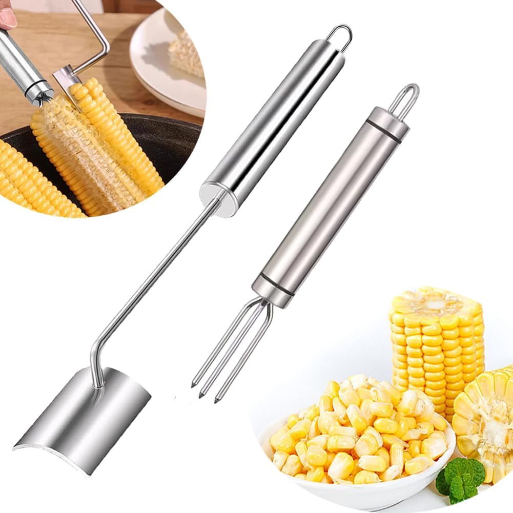 Corn Peeler, Corn Peeler for Corn on the Cob, Stainless Steel Corn Cob Stripper Tool Set, Avoid Cutting the Hands, Gift for Cooking Enthusiasts,