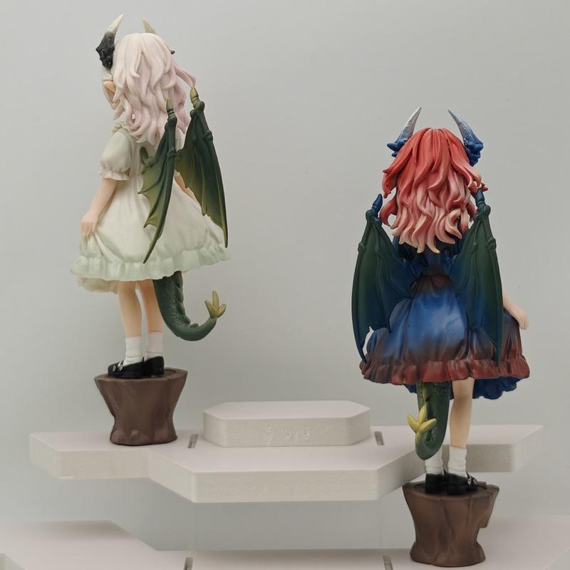 Anime Dragon Girl Kanna Kamui Angry Twin Demon Girl Collectible Figure Statue Desktop Decoration For Anime Fans Collection Gift