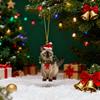 Christmas Pendant 2D Acrylic Cat Wearing Xmas Wreath Charm Car Hanging Ornament Home Office