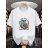 Übergroßes Weißes Lässiges Kurzarm-T-Shirt mit Grafischem Print im Western-Cowboy-Stil Lockeres Tee für Country-Musik-Fans