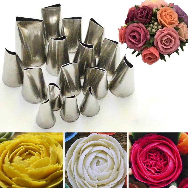 Promotion Multi-size Rose Petals Icing Piping Nozzles Cake Decorating Pastry Tip Sets Fondant Cake Tools