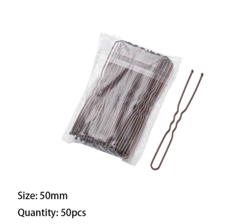 50PCS U Shaped Alloy Hairpins Waved Hair Clips Metal Black Bobby Pins Barrettes Bridal Hairstyle Tools Hairpin  Gifts