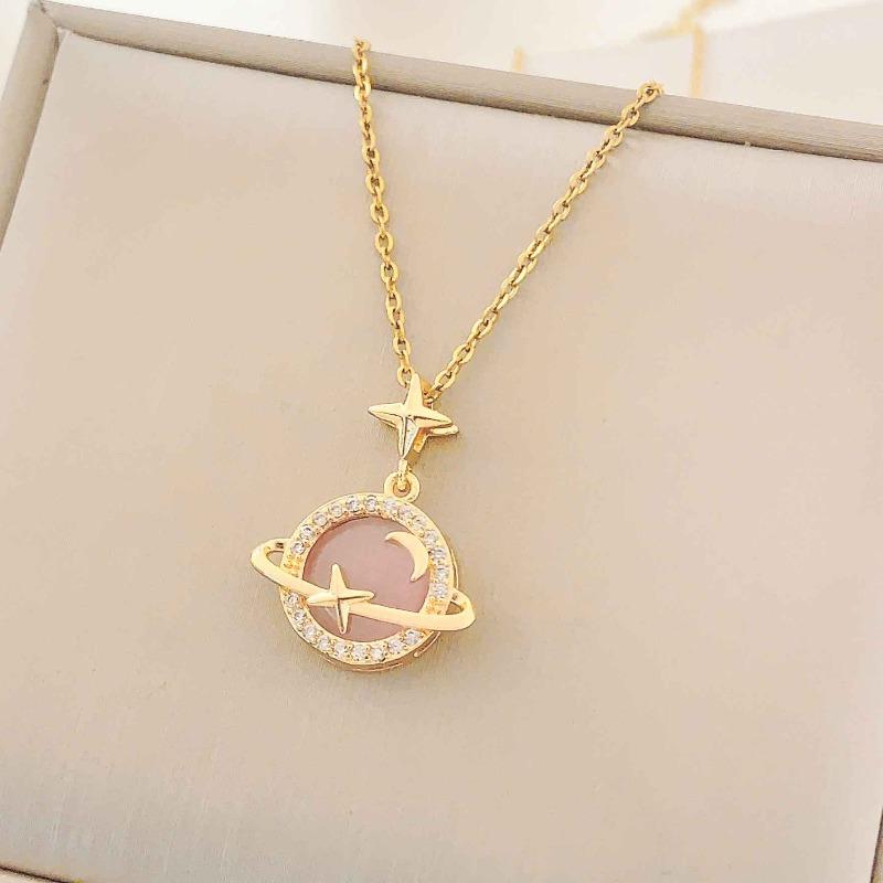 Necklace Accessory - Planet Necklace for Women. New Style Necklace. Versatile and High-end. Lockbone Chain Accessory.