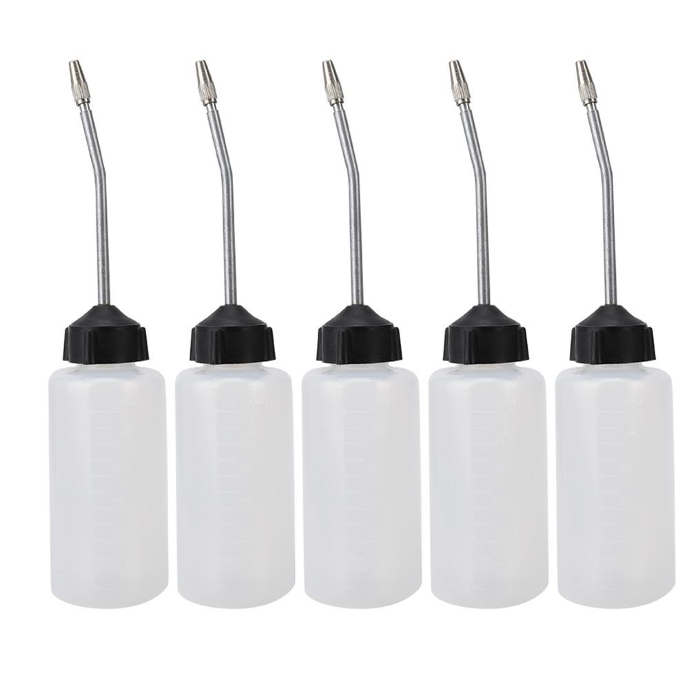 5pcs Long Tip Oil Dispenser Extended Spout Iron Mouth Spou Sewing Machine Oiler Plastic 120ml Oil Bottle Sewing Machines