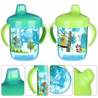Bouteille Étanche à Double Poignée et Bouchon à Rabat Bec de Canard Tasses à Eau Tasse d'Apprentissage pour Boire