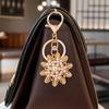 Keychain Pendant Sparkling Rhinestones Inlaid Snowflake Design Key Holder with Lobster Clasp Backpacks Car Accessory