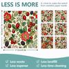 6PCS Cleaning Dishcloths Reusable Kitchen Dish Towels Vintage Floral Berry Print Dishcloth Absorbent Lint Free Cloth Washable Duster Rags Tea Towels