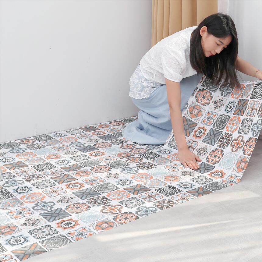 5M PVC Waterproof Floor Sticker Self-adhesive Thicken Wall Sticker Non-slip Wear-resistant Kitchen Wall Oil-proof Stickers