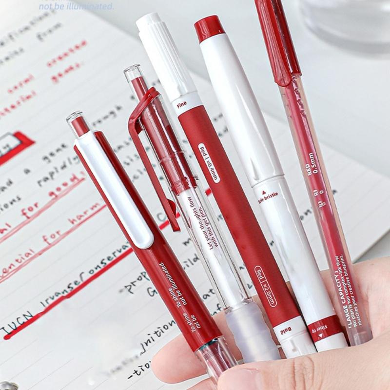 5Pcs Noise Free Retractable Gel Pen Fast Dry Ink Non Smudge Writing Pen Comfortable Handle For Students Professional